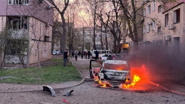 Scene of attack on Kryvyi Rih