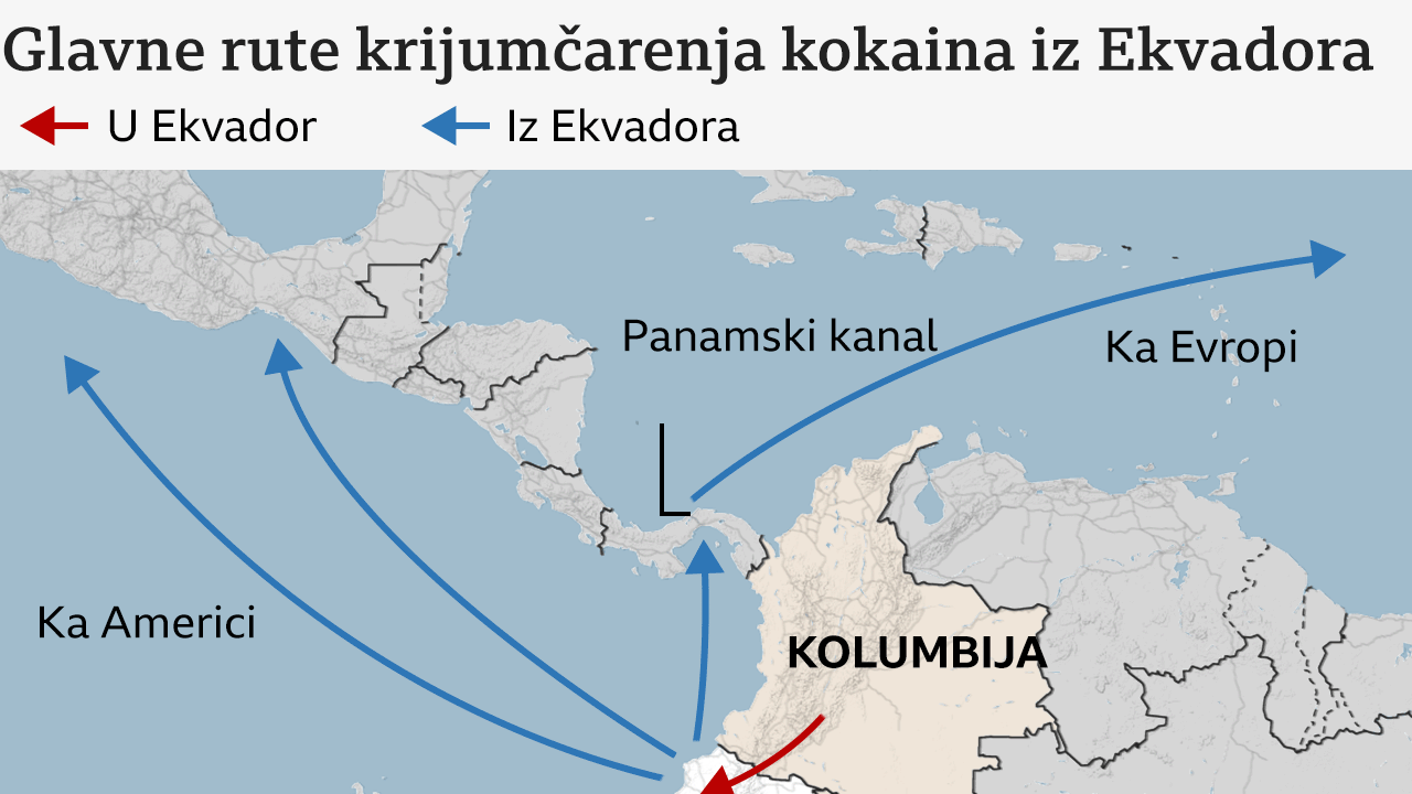 Put kokaina iz Južne Amerike u Evropu