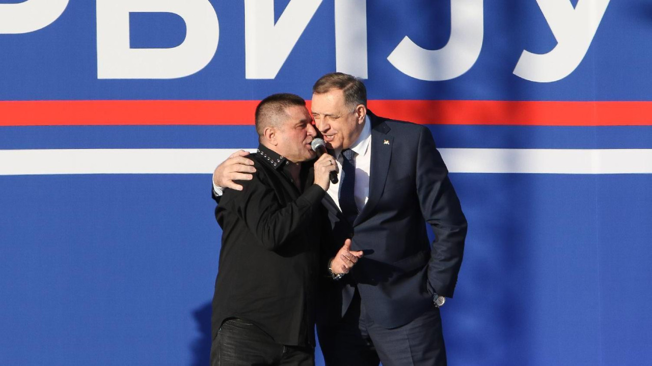 Baja Mali Knindža i Milorad Dodik, predsednik Republike Srpske, jednog od dva entiteta Bosne i Hercegovine 