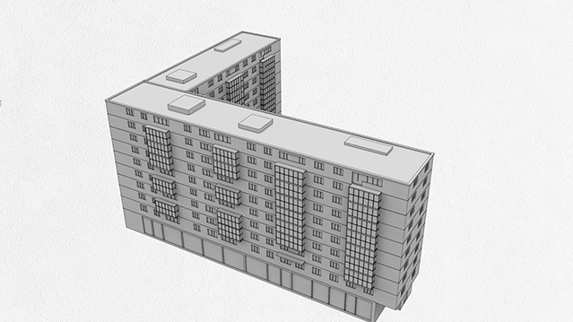Grafički prikaz zgrade sa stanovima koji su u planu za konfiskaciju