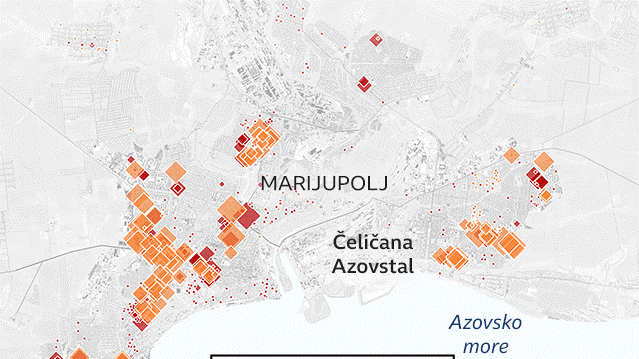 Domovi označeni narandžastim su identifikovani kao potencijalni „bez vlasnika"